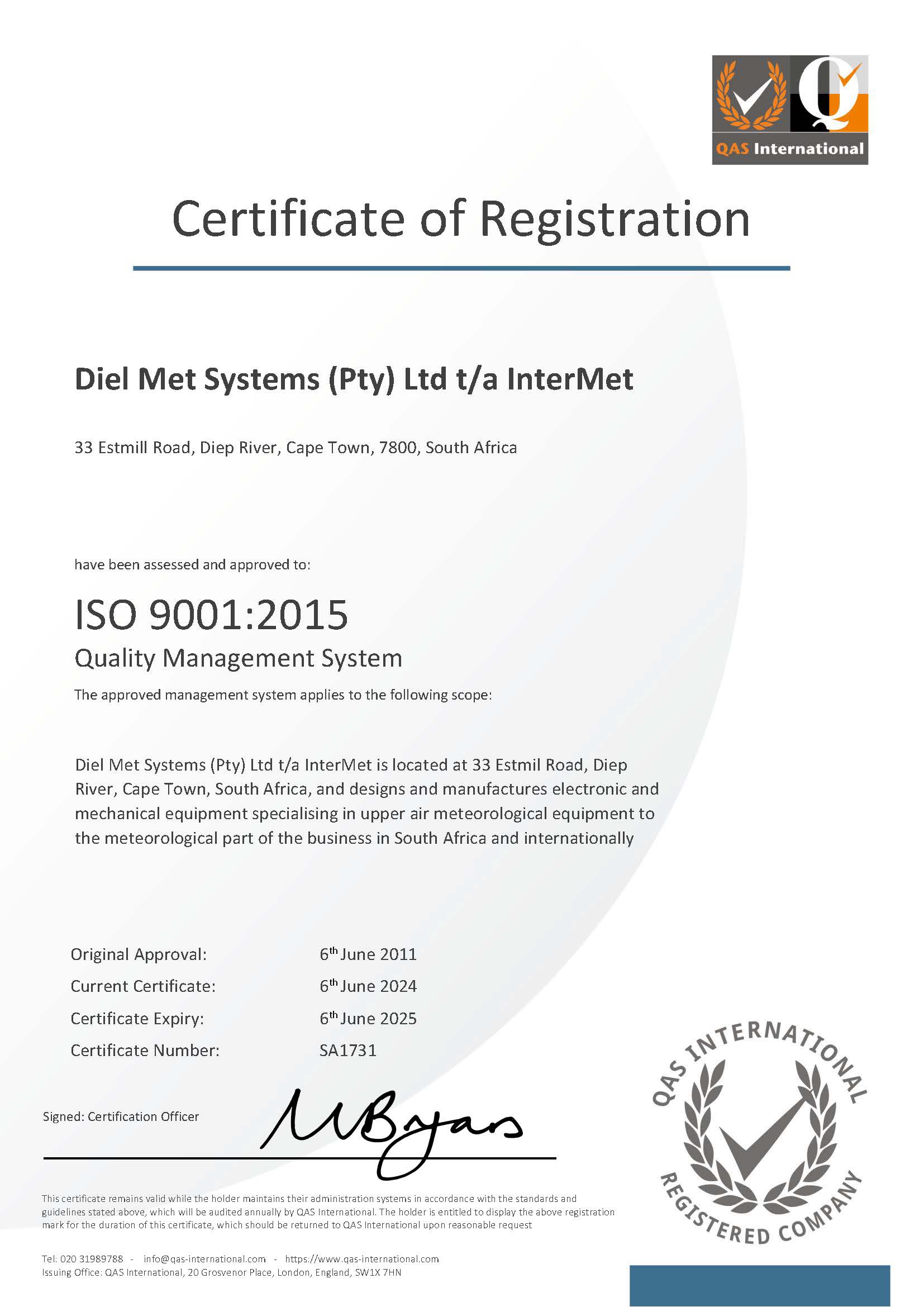 1731SA 24-25 - Diel Met Systems (Pty) Ltd